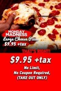 Joes Pizza and Pasta at Coral Springs, Restaurant, Great deals on Monday Madness